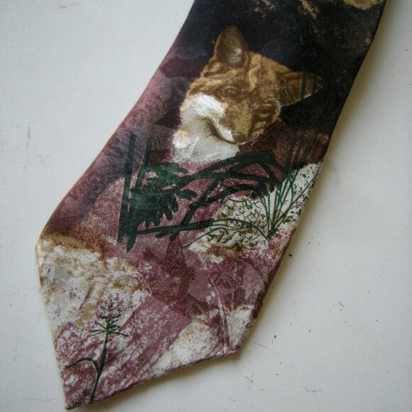 Fox and Cubs 100% Silk Tie  by Endangered Species Made in USA - Picture 2 of 8
